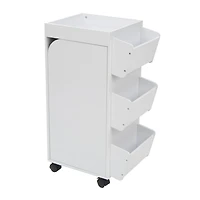 Studio Designs White & Black Swivel Mobile Organizer Cart