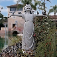 Design Toscano 16" Basking in God's Glory Little Girl Statue