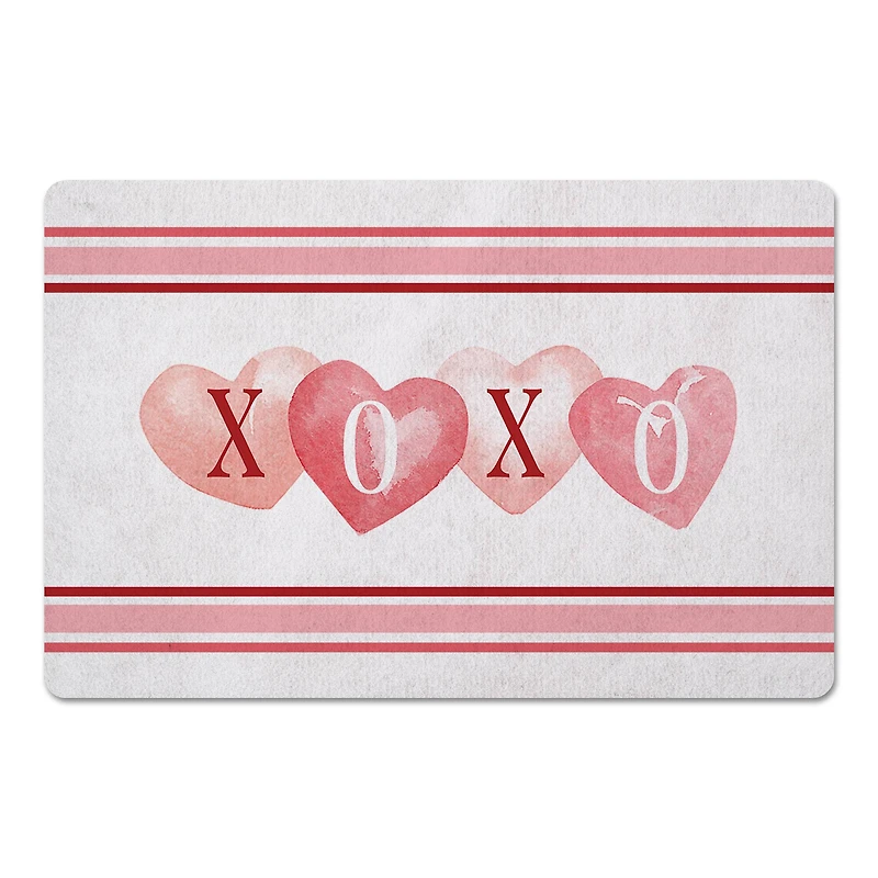 XOXO Hearts & Stripes 27" x 18" Floor Mat