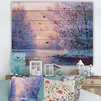 Designart - Winter Landscape With The RiverOriginal