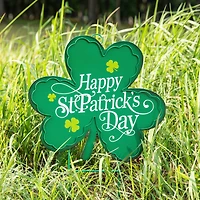 Glitzhome® 24" St. Patrick's Metal Shamrock Yard Stake
