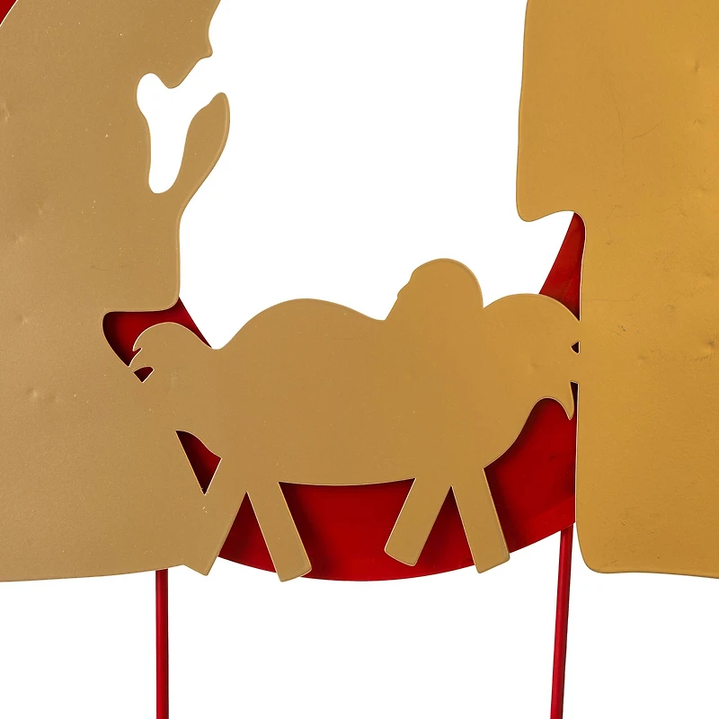 Glitzhome® 2.5ft. LED Metal Hope Yard Stake Set with Timer