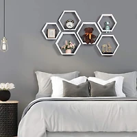 NEX™ LIANTRAL Hexagon Floating Wood Shelves Set