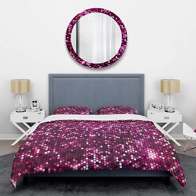 Designart 'Pink Sparkle Glitter ' Mid-Century Duvet Cover Set