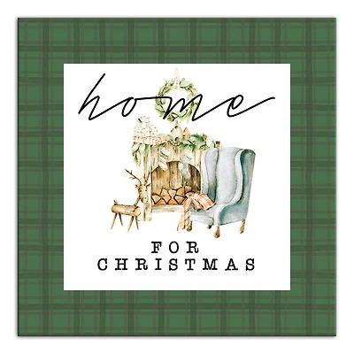 Home For Christmas Quilt Canvas Wall Art