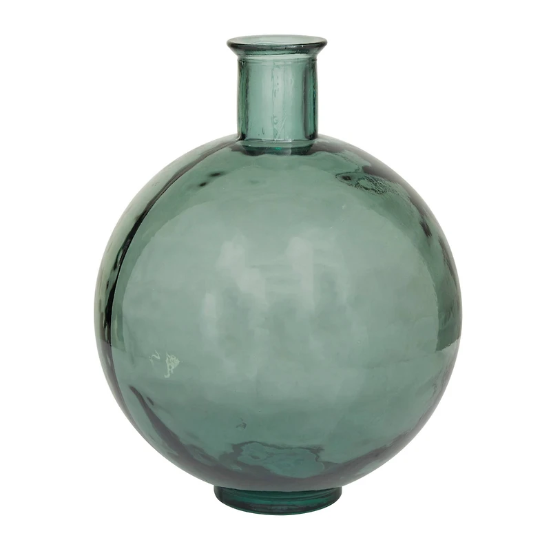 Green Recycled Glass Handmade Spanish Vase 13" x 13" x 17"