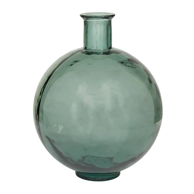 Green Recycled Glass Handmade Spanish Vase 13" x 13" x 17"