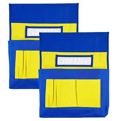 Dellosa® Education Chairback Buddy™ Blue and Yellow Pocket Chart, 2ct.
