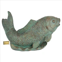 Design Toscano 10.5" Japanese Koi Piped Spitter Statue