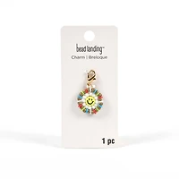 Seed Bead Smiley Flower Charm by Bead Landing™