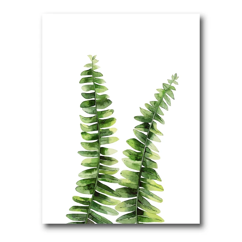 Designart - Fern Plant In Greenbotanical Detail