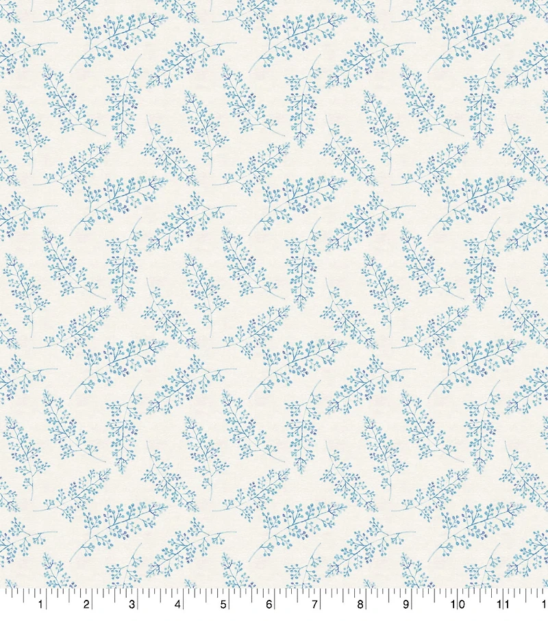 Suzanne Nicoll Blue Stem Floral Cotton Fabric