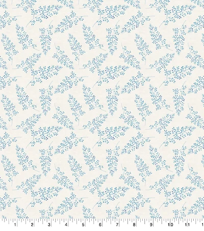 Suzanne Nicoll Blue Stem Floral Cotton Fabric