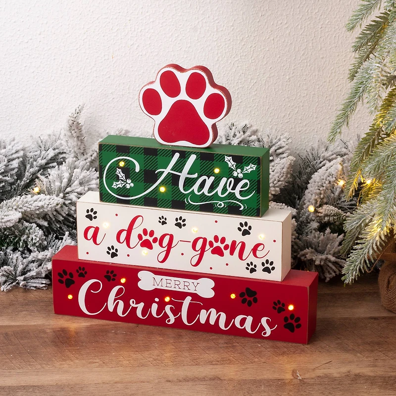 Glitzhome® 12" LED Lighted Pet Block Word Sign