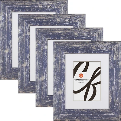 4 Pack Craig Frames American Barn Independence Blue Picture Frame with Mat