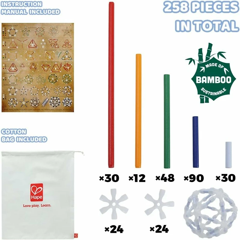 Hape Flexistix Leonardo's Elements Glow-in-the-Dark Building Kit