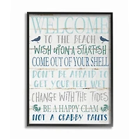 Stupell Industries Welcome to the Beach Wall Art in Black Frame