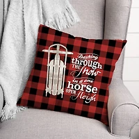 One Horse Open Sleigh 18x18 Throw Pillow