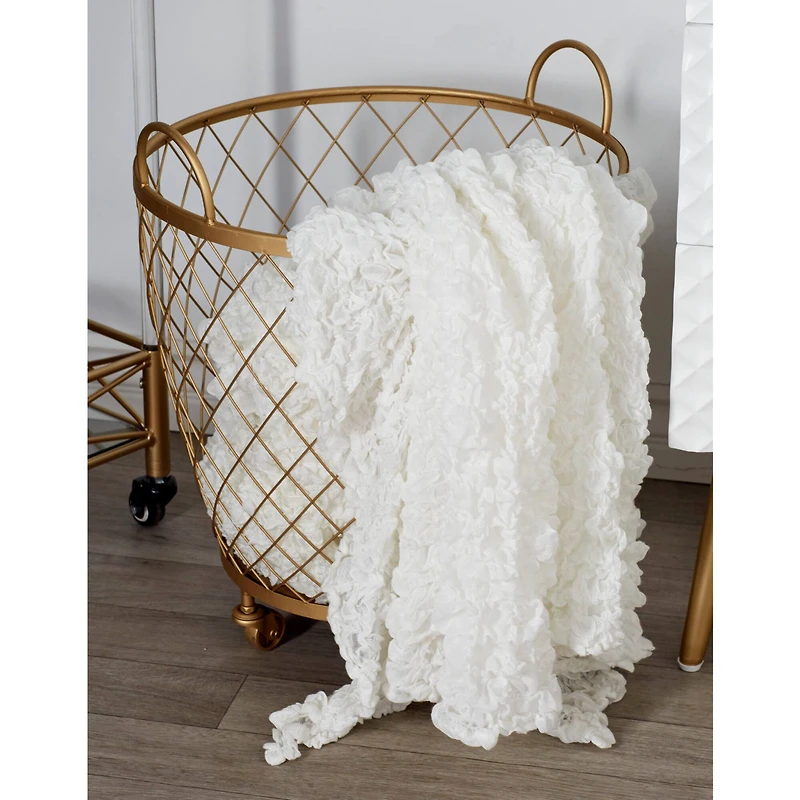 Modern Gold Metallic Rolling Basket Set