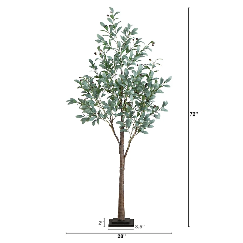 6ft. Pre-Lit Artificial Fruiting Olive Tree with Warm White LED Lights