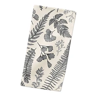 Gray Botanical Cotton Twill Dinner Napkin
