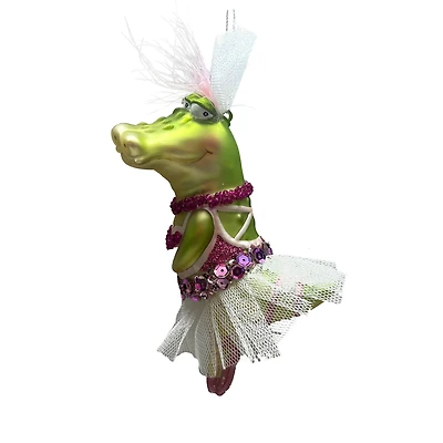 5" Ballet Alligator Glass Ornament by Ashland®