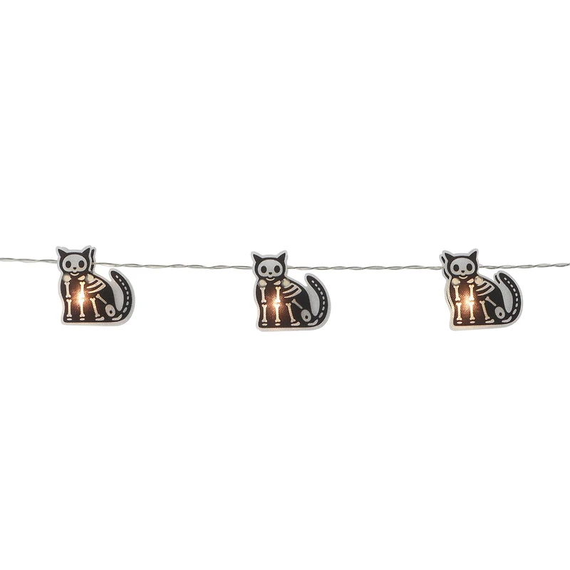 10ct. Warm White LED Skeleton Cat String Lights by Ashland®