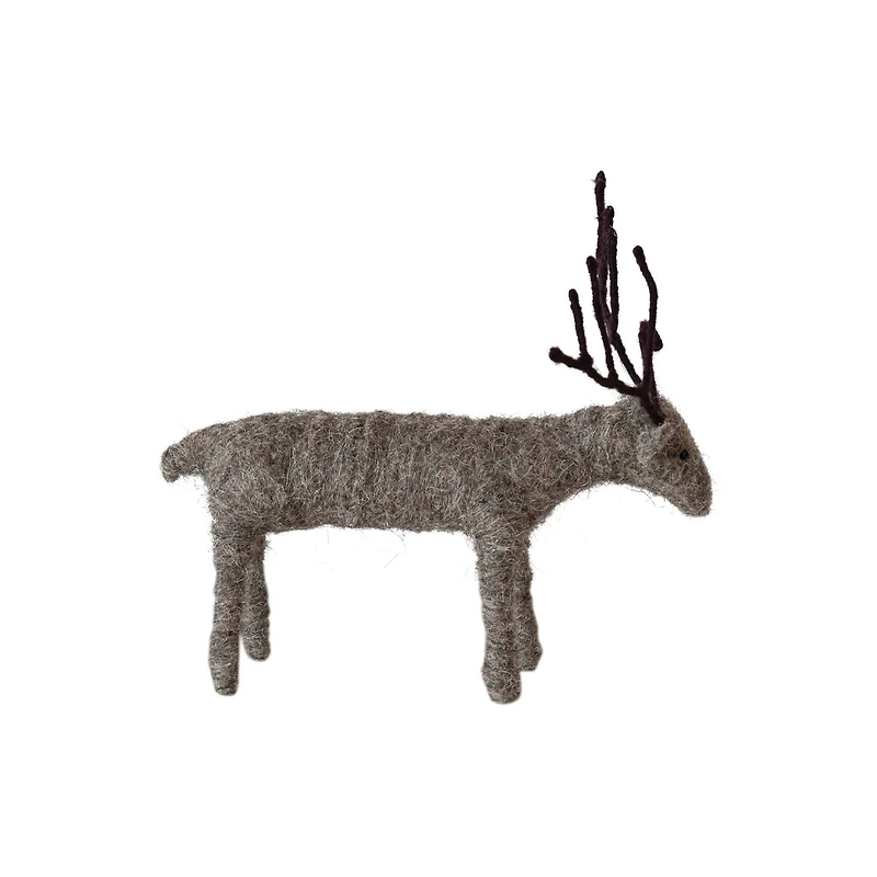 Hello Honey® 8" Gray Handmade Wool Felt and Wire Reindeer