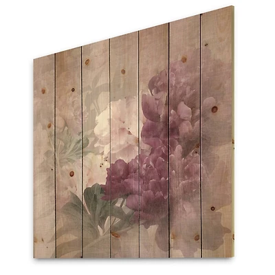 Designart - Vintage Purple and Pink Flowers II