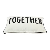 Hello Honey® Cream & Black Better Together Applique Lumbar Pillow
