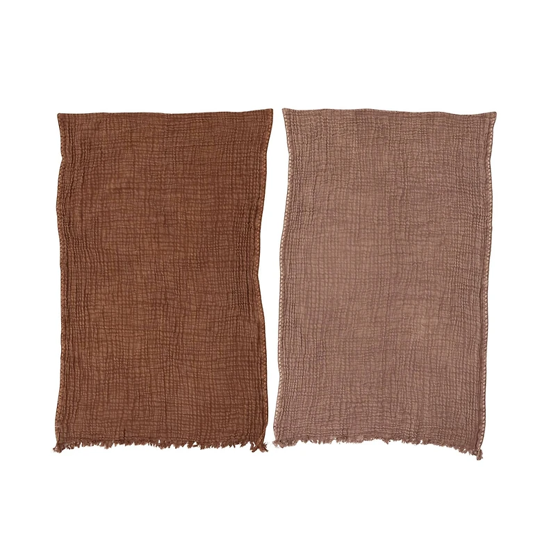 Hello Honey® Embroidered Cotton Tea Towels with Fringe Set