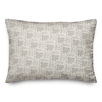 Simple Gray Floral Print Throw Pillow