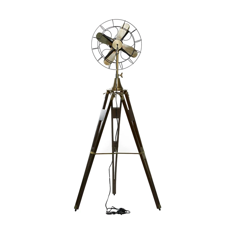 62.5" Brown Metal Industrial Floor Lamp