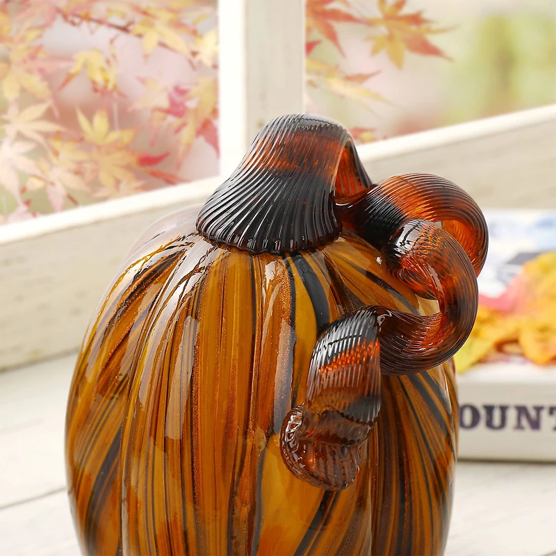 Glitzhome® Glass Pumpkin