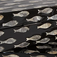 Black Mother of Pearl Fish Box Set