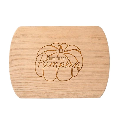 Hey There Pumpkin 8" x 11" Redwood Oval Cutting Board