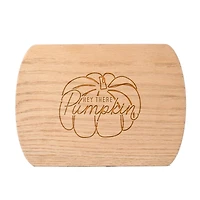 Hey There Pumpkin 8" x 11" Redwood Oval Cutting Board