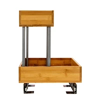 Household Essentials Glidez Steel & Bamboo Slide-Out 2-Tier Storage Organizer