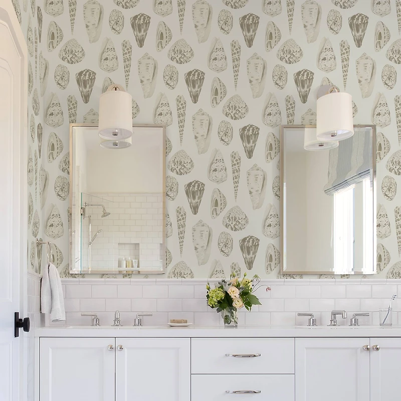 Scalamandre Cream Coquina Peel & Stick Wallpaper