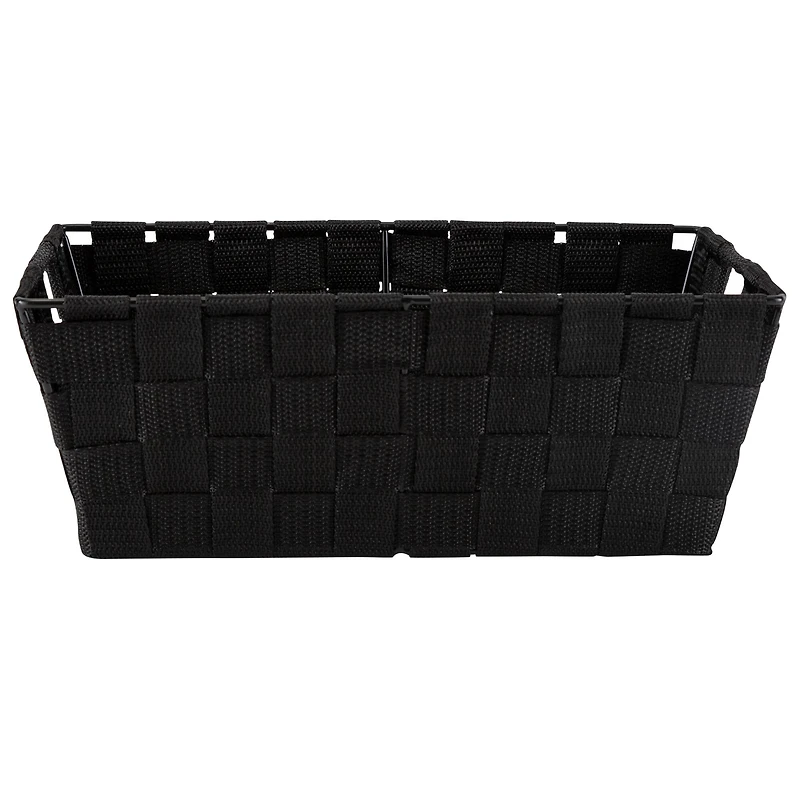 Simplify Small Black Woven Storage Shelf Baskets, 2ct.