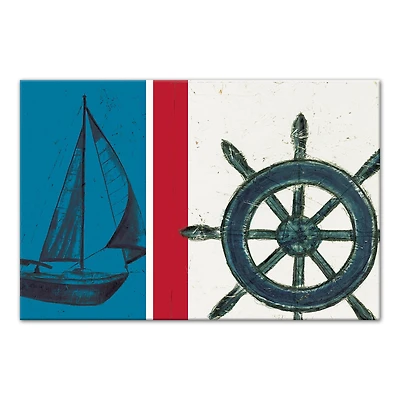 Captains Wheel Collage Canvas Wall Art