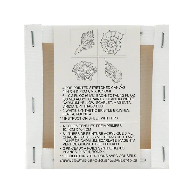 4" x 4" Seashell Canvas Painting Kit by Craft Smart®