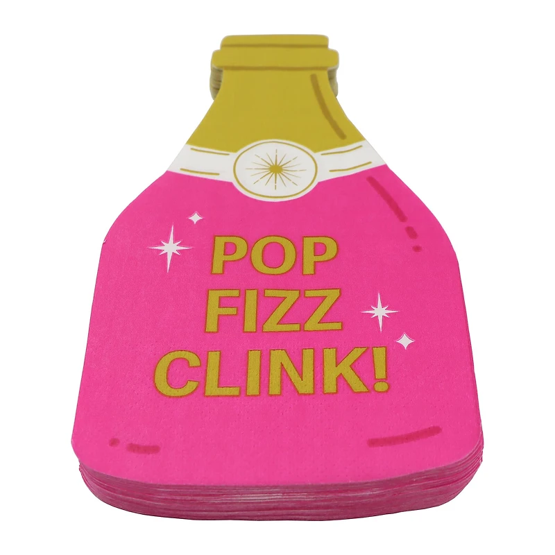 Pink & Gold Wine Bottle Cocktail Napkins, 20ct. by Ashland®