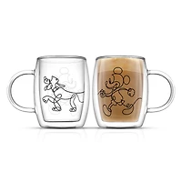 JoyJolt® Disney® 5.4oz. Mickey & Pluto Aroma Glass Mugs, 2ct.