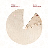 Glitzhome® 60"D Reversible Twisted Faux Marten Fur Christmas Tree Skirt