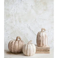 Hello Honey® 5" Hand-Carved Paulownia Wood Pumpkin