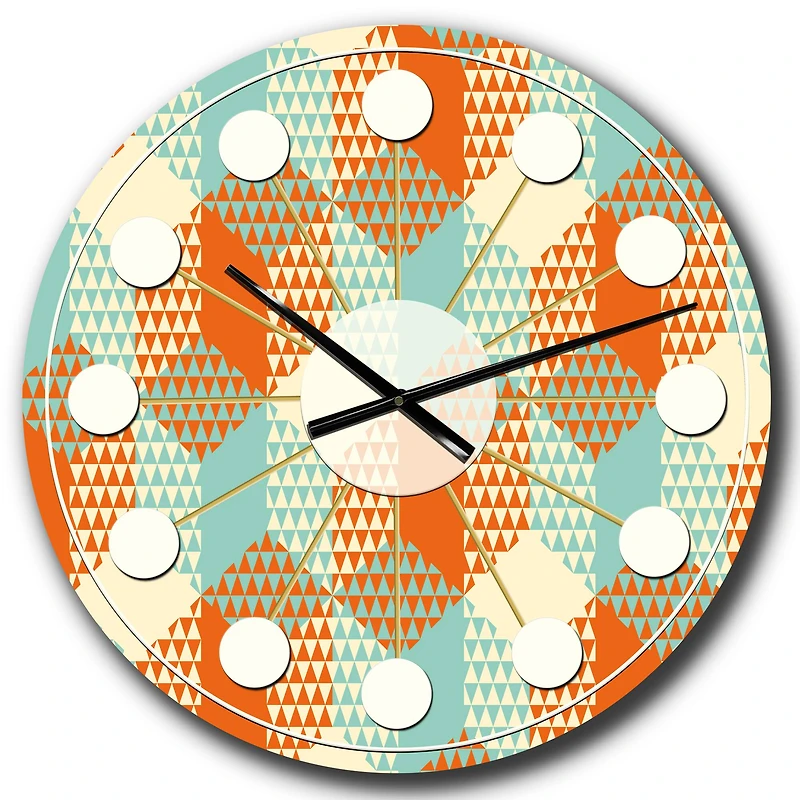 Designart 'Retro Hexagon Pattern Viii Mid-Century Modern Wall Clock