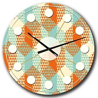 Designart 'Retro Hexagon Pattern Viii Mid-Century Modern Wall Clock