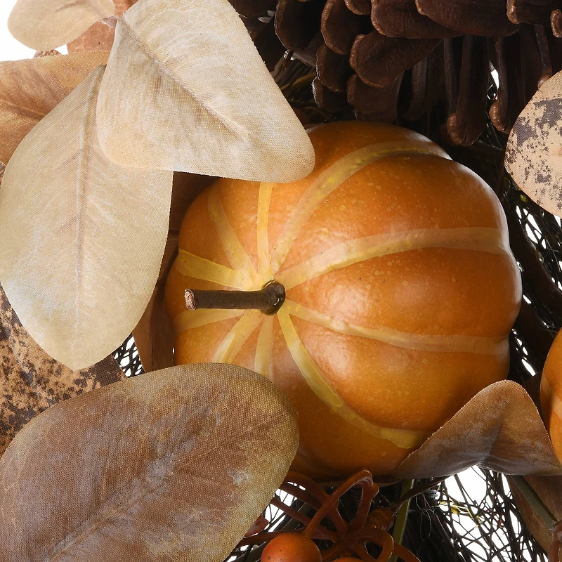 30" Autumn Pine Nut Teardrop Swag