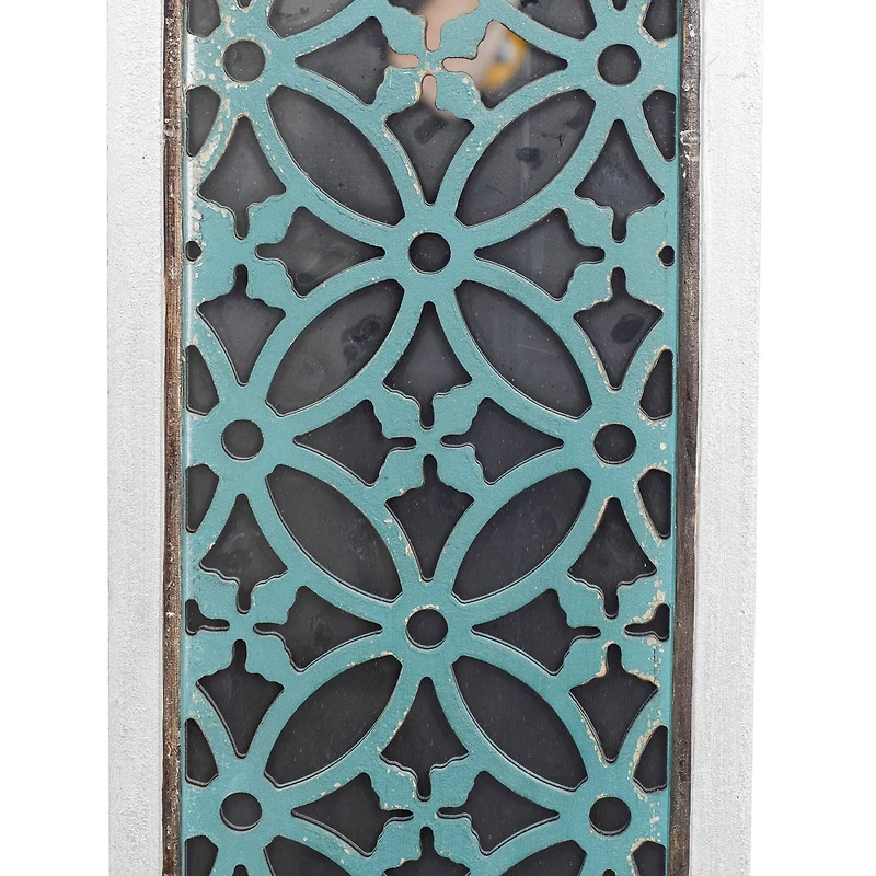 Set of 2 White Wood Glam Wall Decor, 12" x 43"